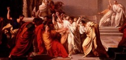 The assassination of Julius Caesar, on the Ides of March (March 15), 44BC