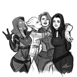 dreamelder:Happy #internationalwomensday ! . . My usual ladies I’d take out on missions. So many great female characters in Mass Effect, but here are some of my favorites! . . Edit: I just realized Miranda’s belt is on backwards lol oh well. . #masseffect