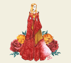 cirquedepapier:  “An unhappy wife is a wine merchant’s best friend.” Well hello Cersei Lannister! 🍷 So hard to draw, so hard to watch, but she clearly is one of the series’ best character.  This is absolutely beautiful