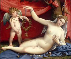 classic-art:  Venus and Cupid Lorenzo Lotto 