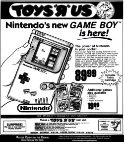 nintendroid: Toys R Us print ad for Game Boy Source: Cinco Days  T ^T