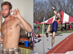 guysexting:  College Pole Vaulter Andrew Zollner gets naked and shows us his giant pole! Always and forever exposed! -Guysexting
