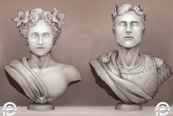 I was gonna do a study of a marble sculpture just for fun but I decided to doodle murder husbands busts instead :PI kinda wanted to do a full still life thing with more stuff but I got bored hahhhhh