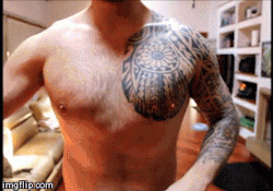 hplessflirt:  begmetocome:  another oldie one this week… good night and Happy Topless Tuesday.. You decide which you prefer , putting the shirt on , or taking it off ? ;-)  *bites lip* Eeny, meeny, miny, moe… *faints* ~K  let&rsquo;s just keep both