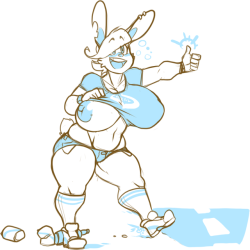 pookahforhire: A tipsy Buzz thumbing a ride and giving a little extra incentive for the driver. She’s gonna cause a pile up. And an accident! Such adorable trash, am I right? Drawn by @eyebrowride and totally worth it.