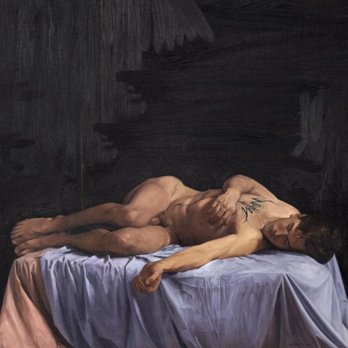 antonio-m:‘Male nude - Dylan’, 2001 by David Warren (1945–present). Australian painter. oil on canvas.
