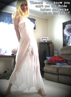 kristinaslonely:Sissies yern to be married.  We want to serve our manly husband dutifully and faithfully now and forever…