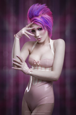 peachylingerie:  Pink love by Moritz Maibaum! Model is Ryo Love, latex by Eustratia Latex.