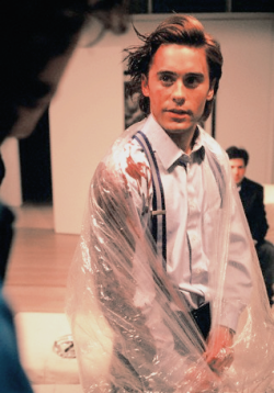 euo:  Jared Leto on the set of American Psycho (2000) dir. Mary Harron 