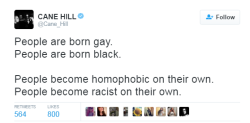 liberalsarecool:  the-real-eye-to-see:  We live in a society that actively condones and promotes racism and homophobia…   Hate is what connects a lot of closed minds.