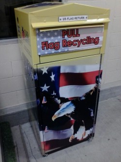 Maybe someone can tell me if having so many flags that you need a goddam recycling bin dedicated to them is a uniquely American issue or not.  I mean, besides during World Cup.