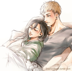 dreamxxdream:  so…… I’m late to realize this but jeankasa is real cute?? ;n; sorry this is so sloppy, I spent so much time on getting jean’s face right that I had no more fucks to give at some point orz 