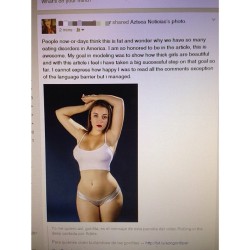 This article was posted onto facebook on April 11,2014 and was viewed by thousands of people from all over the world.  My goal in modeling was to show that thick is beautiful and i feel i have succeeded. The article was a parody of an Adele music video