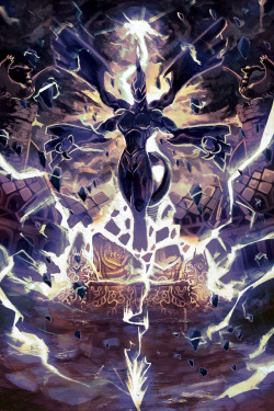 iris-sempi: Never got to post the full version until now- The Emperor Zekrom for the @pkmntarot deck. I learned that Zekrom cannot sit in a throne.