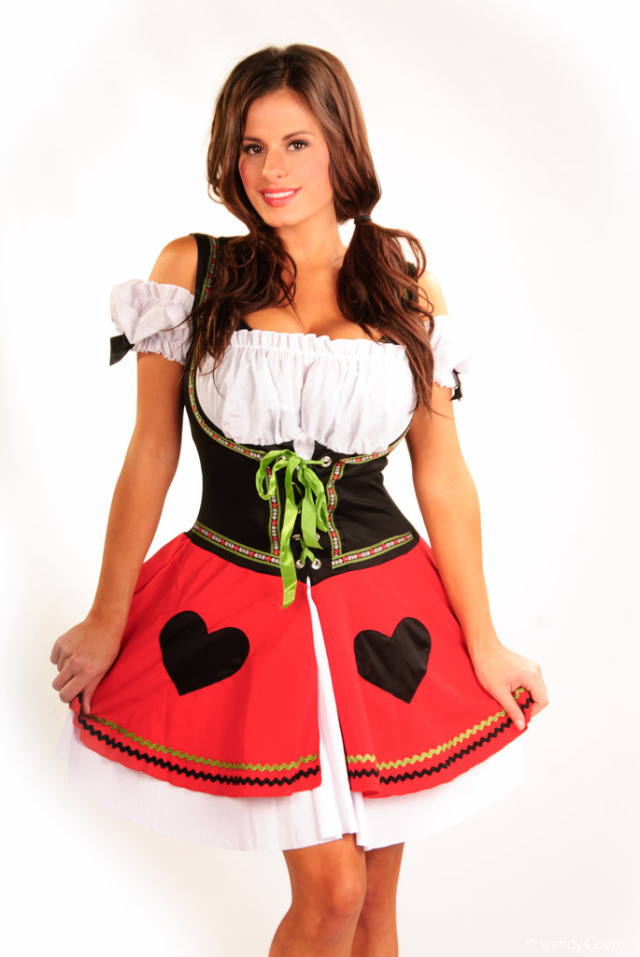 blousybetties:Who needs beer when you have pretty Wendy Fiore in a dirndl for Octoberfest. Drink up with your eyes, people