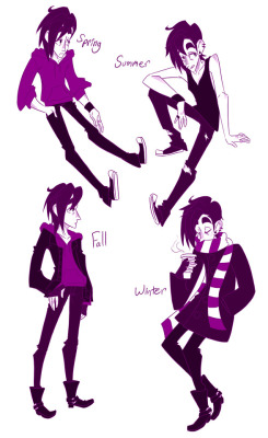 longcrimsonlocks:Drew some sketches of what I think Sebastian’s outfits would look like in the various seasons :D