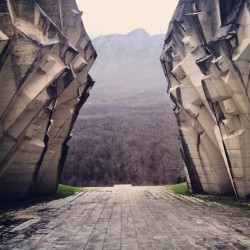 mywaterway:  Stunning picture of a Yugoslavian spomenik, a monument for the Partisans fighting fascism.  