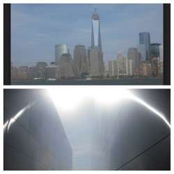 World Trade Center now &amp; the Halo across the river for it. #worldtrade #911 #nyc