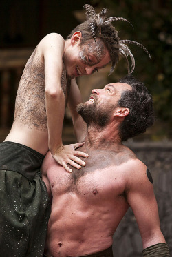 mxdp:  John Light as Oberon and Matthew Tennyson as Puck, in Shakespeare’s A Midsummer Night’s Dream at the Globe. Directed by Dominic Dromgoole. 