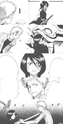 strawberrykingpeachqueen:  Question: What bits do you want everyone to focus on?Tite Kubo: “The relationship between Ichigo and Rukia. Their change in their own feelings”Edit: © StrawberryKingPeachQueen   PERFECTION. I&rsquo;ve not words&hellip;