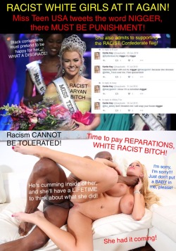 piratematie:  eastwesttakeover:  East West Takeover  Hell yes! Racist white bitches need to have interracial sex and get pregnant with Black babies. 