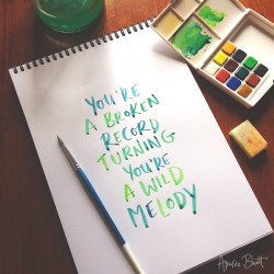 letterit:  Take My Love - The Lone BellowRequest 6/11 for June 2015 - Requested by themishapsandphotographsWatercolour brush lettering.12.6.2015—Etsy  |  Society6  |  Instagram  |  Commissions 