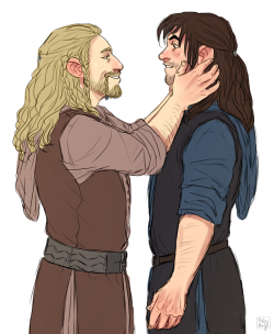 hvit-ravn:  &lsquo;let me see it. show me your beard. oh, finally my baby brother is an adult dwarf.&rsquo; proud fili is proud. 