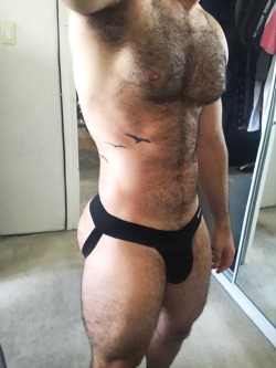 notanothergayguy:  Not usually a jockstrap guy but I’m loving Tim Gear so comfy!All they need to do is start making man thongs. Thanks for the awesome deals ya’ll gave me at DragCon!