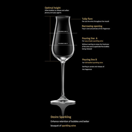 แก้วแชมเปญ/สปาร์คลิงไวน์ Lucaris Desire Collection Sparkling