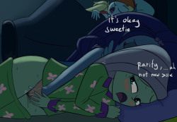 this is the my horny thought when i saw Rainbow rocks in sleepover scene :3 (edit : here&rsquo;s the one with the blanket)