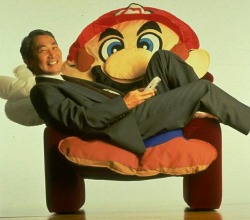 suppermariobroth:  Nintendo of America founder and former president Minoru Arakawa in his Mario chair.