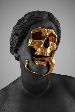 odditiesoflife:  Skull-ptures Hedi Xandt is a German-born artist that mixes styles and materials with talent. The artist invites the viewer to discover his dark and intense universe with his new macabre artwork. The above pieces are a series that the