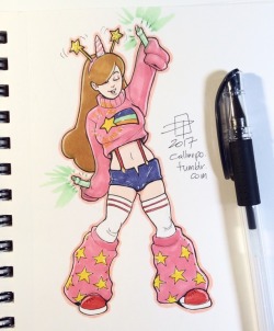 callmepo: Rave girl Mabel.   Still goofing around with some ideas - decided to add marker to this one. 