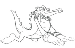 Rough sketch of Vector the Crocodile! :D He was always one of my favorite Sonic characters :)