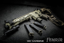 bryantbaxter:  7.5” Lone Wolf G9 9mm pistol with a 6.5” suppressor. Cerakote done by Mod1 firearms.Accessories include: KAK extension tube, UTG hand stop, Truglo Tactical micro green laser, Surefire G2 flashlight, B.A.D. lever, Troy iron sights, Trijicon