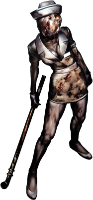 pants-cat:  Nurses(SH2) The nurses of Silent Hill 2 are called Bubble Head Nurses, and are manifested from the mind of protagonist James Sunderland, combining his anxieties surrounding his wife’s terminal illness and his sexual deprivation that came