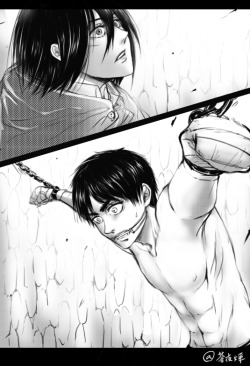 cang-ye-ji:  【EREN】 chapter 63!!! so drew it on impulse… &gt; &lt; drawing line in PS is so difficult for meˊ_&gt;ˋ  If mikasa see eren… q___q  she will…. hurry up rescue her  husband 