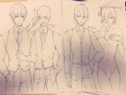 minoru-chan:  Sonic more suitable to the right one XD #formal #vest #suit #ワンパンマン #ジェノス #saitama #genos #sonic #drawing #fanart #sketch #埼玉 #ソニック #bunny 