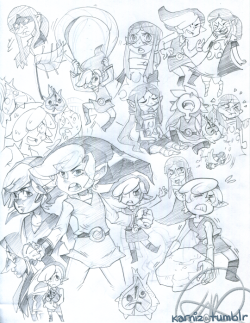 karniz:  Legend of Zelda, Wind Waker: Link, Medli, and MakarTraditional Art; PencilSketches I was doing while watching the hubs play Wind Waker last year. I looooved Wind Waker. Probably my #2 LoZ title.[Majora’s Mask will always be #1 to me. ♥]Check