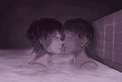 wheezylove: 2 bros sitting in a hot tub zero feet apart cuz they gay For the fic Wheezy Love on AO3 
