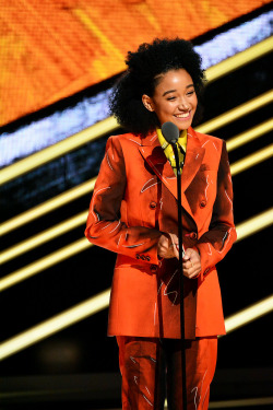 soph-okonedo:  Amandla Stenberg receives the Young, Gifted and Black award during the Black Girls Rock! 2016 show at New Jersey Performing Arts Center on April 1, 2016 in Newark, New Jersey 