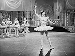 margotfonteyns:  Margot Fonteyn (Princess Aurora) and Yvonne Cartier (Carabosse) in the spindle scene from Sleeping Beauty, televised by the BBC in 1959.