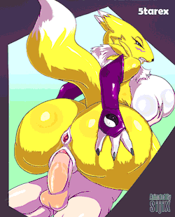 5tarexarte:  Version Animated of my pic “Renamon Riding”Art by 5tarex.Animated request commission by Furry8923​Animation by Sijix ( He did a great work :))Hope you like ^^ 