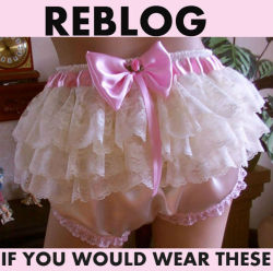 mistressandsissy286:  Let’s see all the sissy’s who’d love to wear these panties?