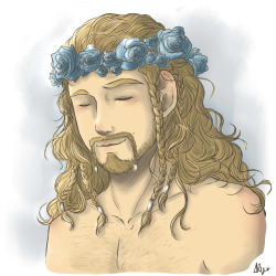 alythekitten:  A crown for a King~ *** I was just in the mood of drawing Fili… and yeah bringing flower crowns back becaaaaaause I feel cold.Hope you like it, I had fun drawing the hair lol &lt;3