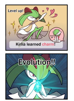 pokemio:  Just for a lark_(:з」∠)_Gardevior threw theTM , Gallade faintedI felt unimaginative and a foreboding when I was drawing the third picture……..OMG,help me O&lt;-&lt;