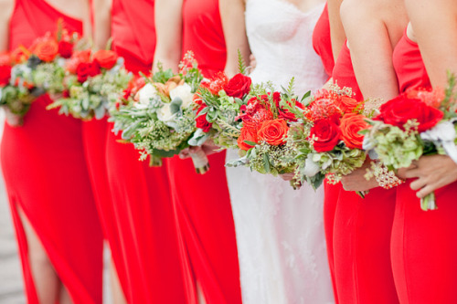 Red bridesmaid dress