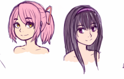 Here&rsquo;s older Madoka and Homura &hellip; I&rsquo;ll probably draw them more like this in the future.  Smut in the future yay. I&rsquo;ll probably also start drawing Madoka with her goddess hair, rather than this, but I haven&rsquo;t decided yet. 