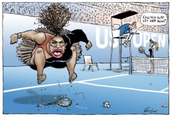 auntiewanda:  cumbler-tumbler:  star-of-wormwood:  stfumras:   Holy shit  Racist Cartoon In Australian Paper    they white-washed naomi osaka too, unbelievable   This is outrageous. How can someone draw a cartoon like this in this day and age and have