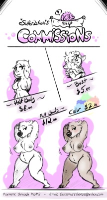 superlolian:  FOR ALL THE INFO CLICK HERE. https://superlolian.tumblr.com/Commissioninfo I fixed PayPal ONCE AGAIN, and the semester just ended. So now is the perfect time to open up commissions once again with a few more options! 